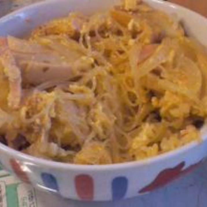 車麩と春雨の丼